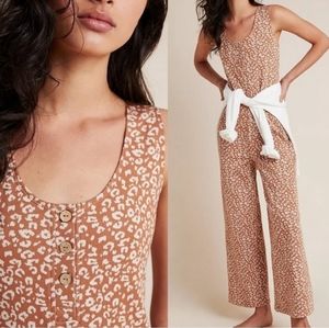 Anthropologie Saturday Sunday Wide Leg Leopard Jumpsuit